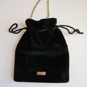 Black Velvet Bag/ Pouch with Drawstring Closure Carolina Herrera Good Girl
